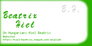 beatrix hiel business card
